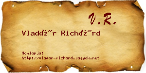 Vladár Richárd névjegykártya